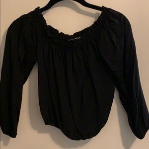 Brandy Melville rouched black crop top
